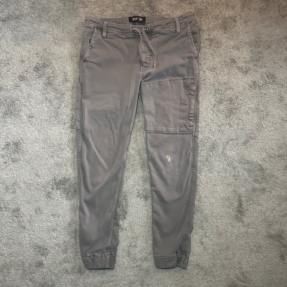DUER N2X Slim Jogger Pants Mens 32x29 (Fit 32x27) Grey Performance Commuter